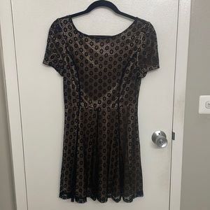 Black & Gold Dress with Bow Belt